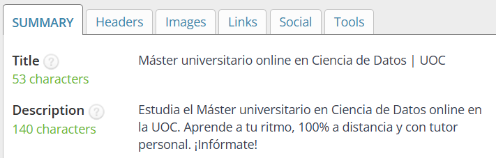 Ejemplo de title y metadescription