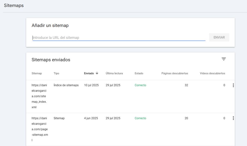 validador sitemap.xml de google search console