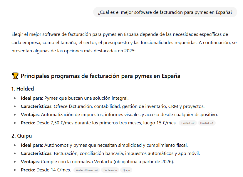 ejemplo posicionamiento seo en chatgpt