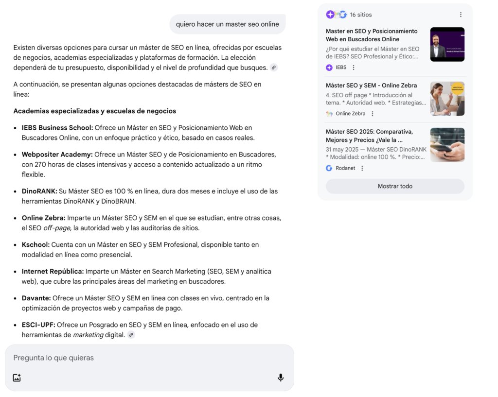 busqueda comercial en google ai mode