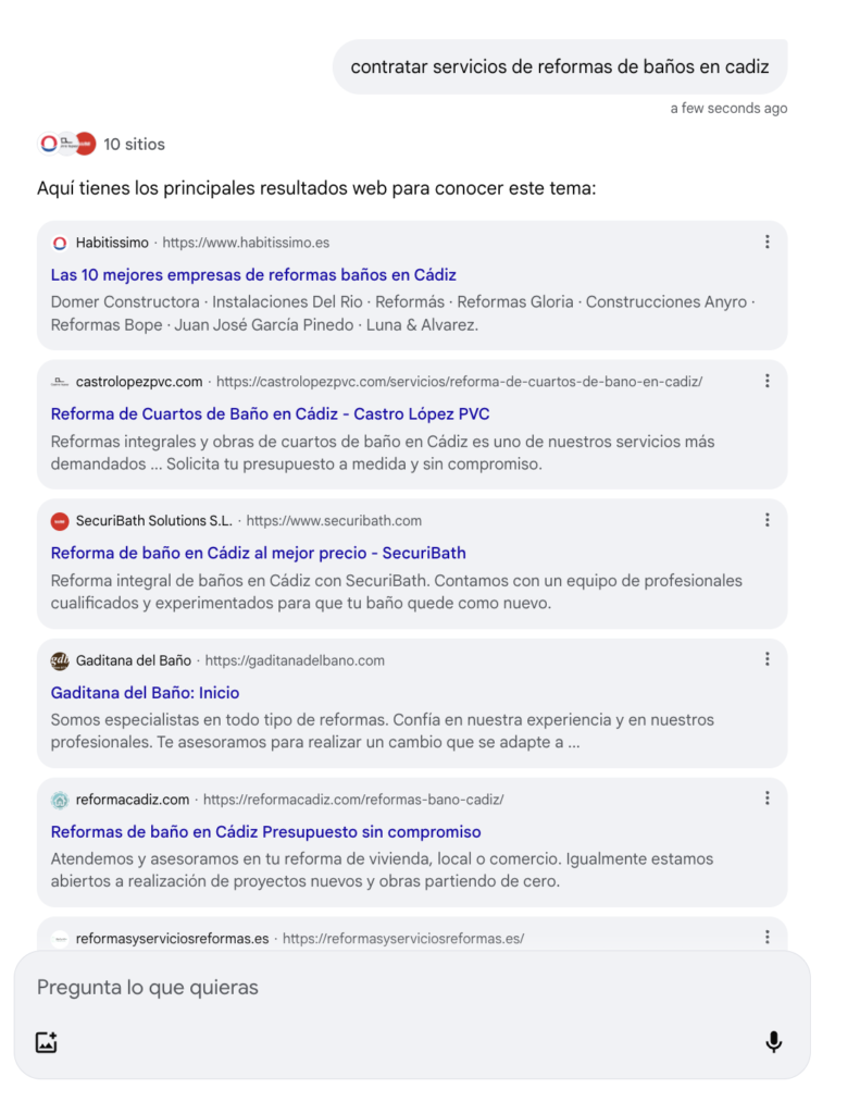 busqueda transaccional local en google ai mode