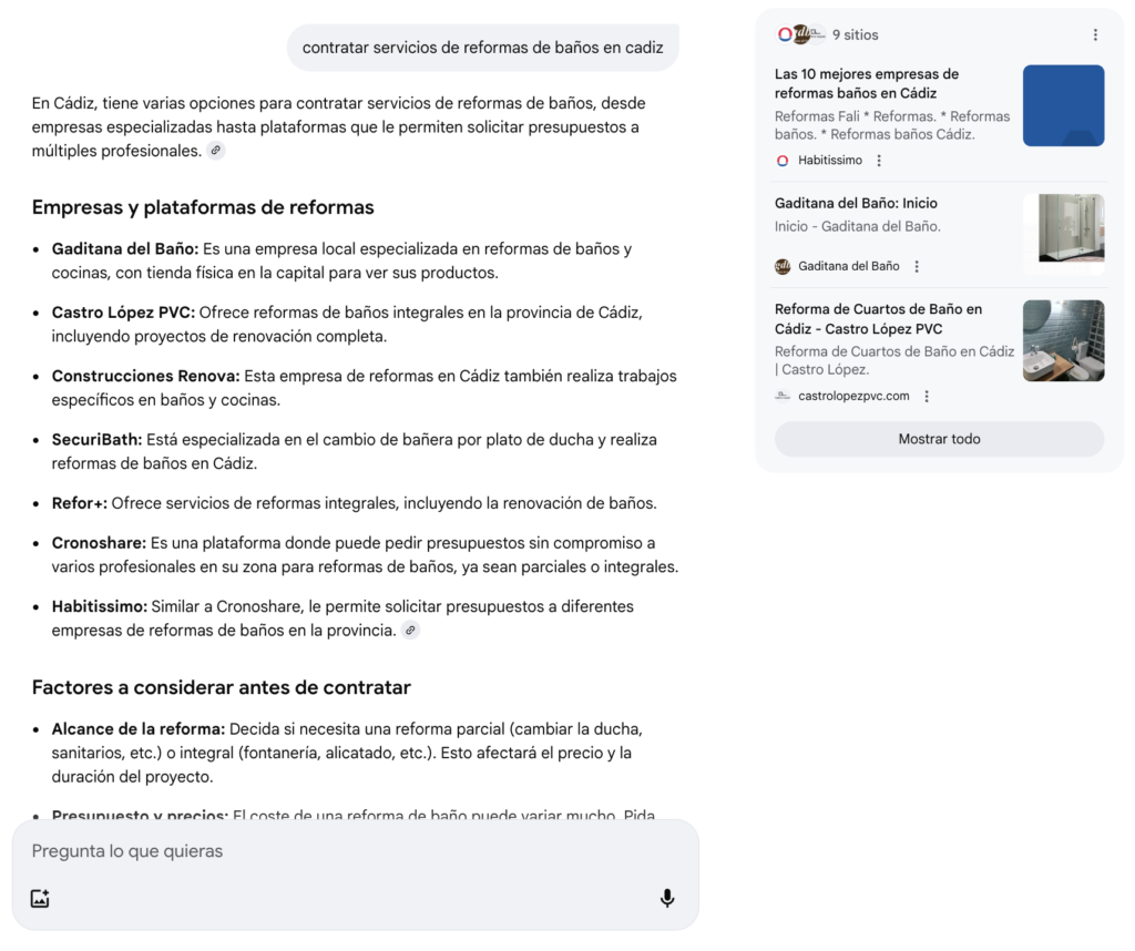 busqueda transaccional local en google ai mode repetida