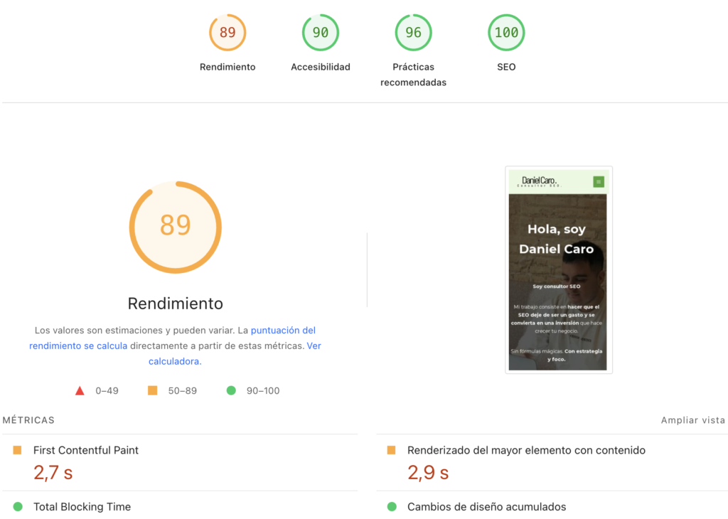ejemplo web optimizada