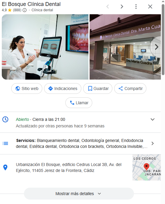 ejemplo ficha gbp clinica dental